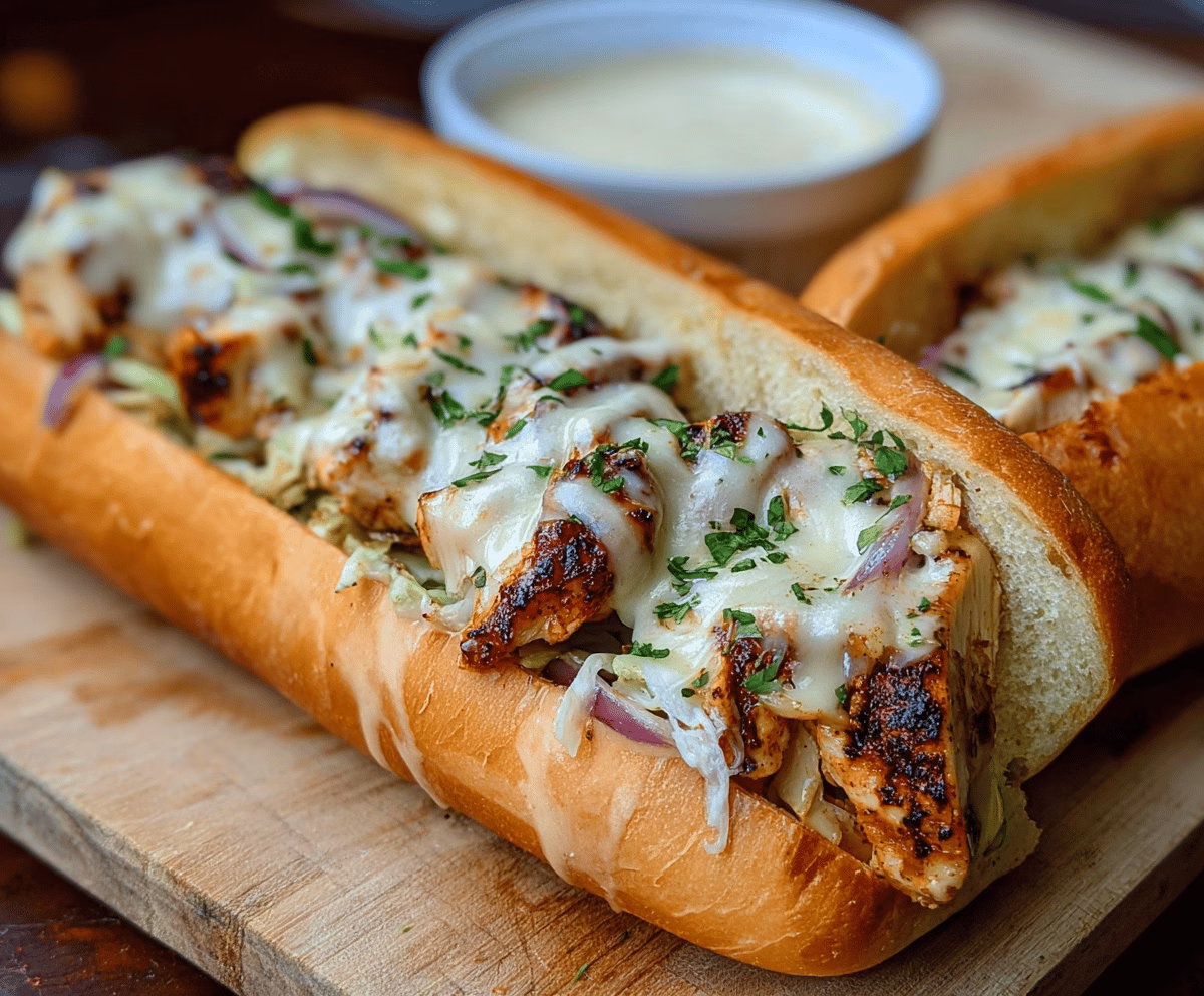 Creamy White BBQ Chicken Subs Recipe