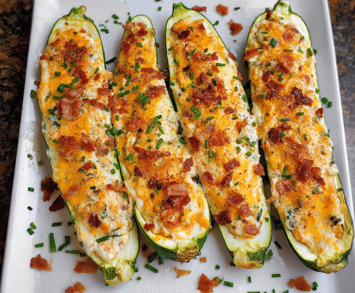 Easy Jalapeno Popper Zucchini Boats Recipe